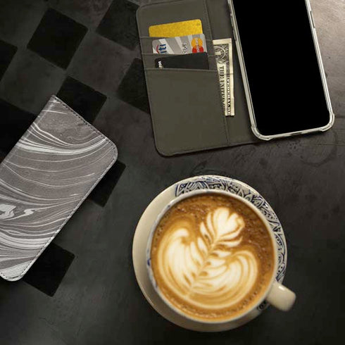 Grey Marble iPhone 15 Pro Max Folio Case
